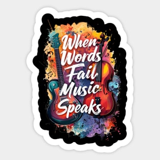 Chromatic Harmony: Guitar & Cello Fusion Sticker